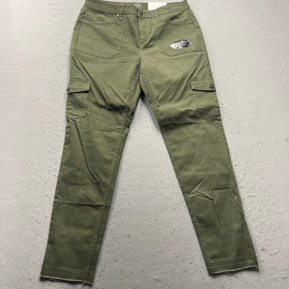 a.n.a Pants - a.n.a Womens Cargo Skinny Pants Size 8 Oregano Green Mid Rise Soft Stretch NWT